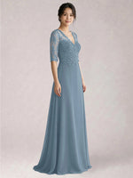 Lace Mother of the Bride Dress with Half Sleeves