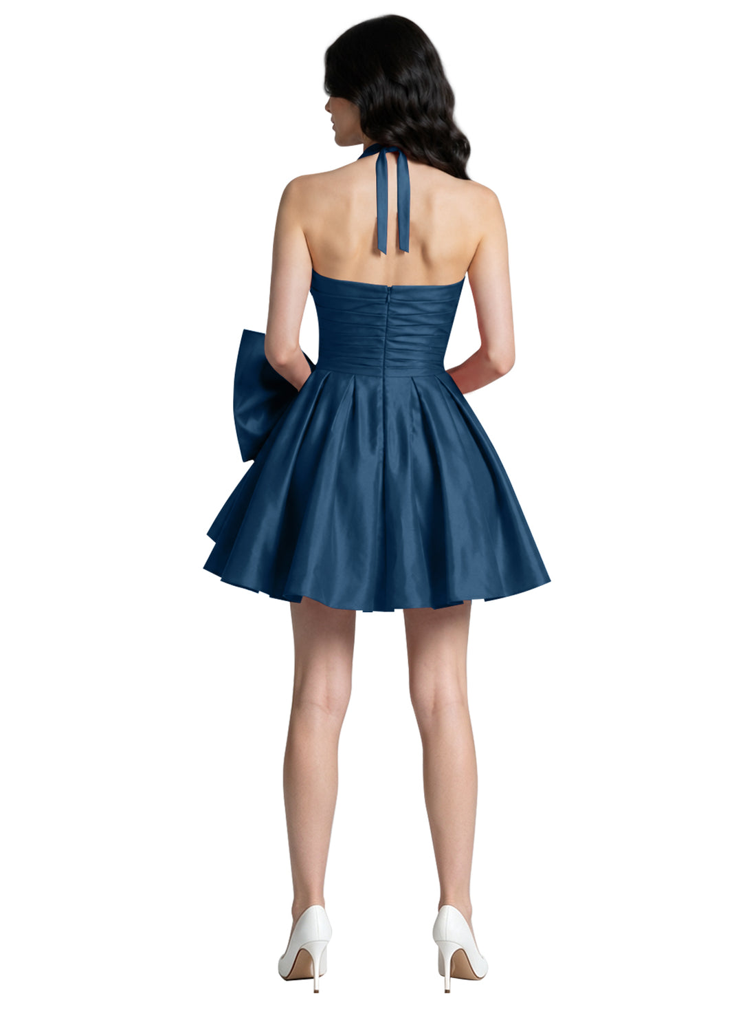 Halter Oversized Bow Mini Dress 