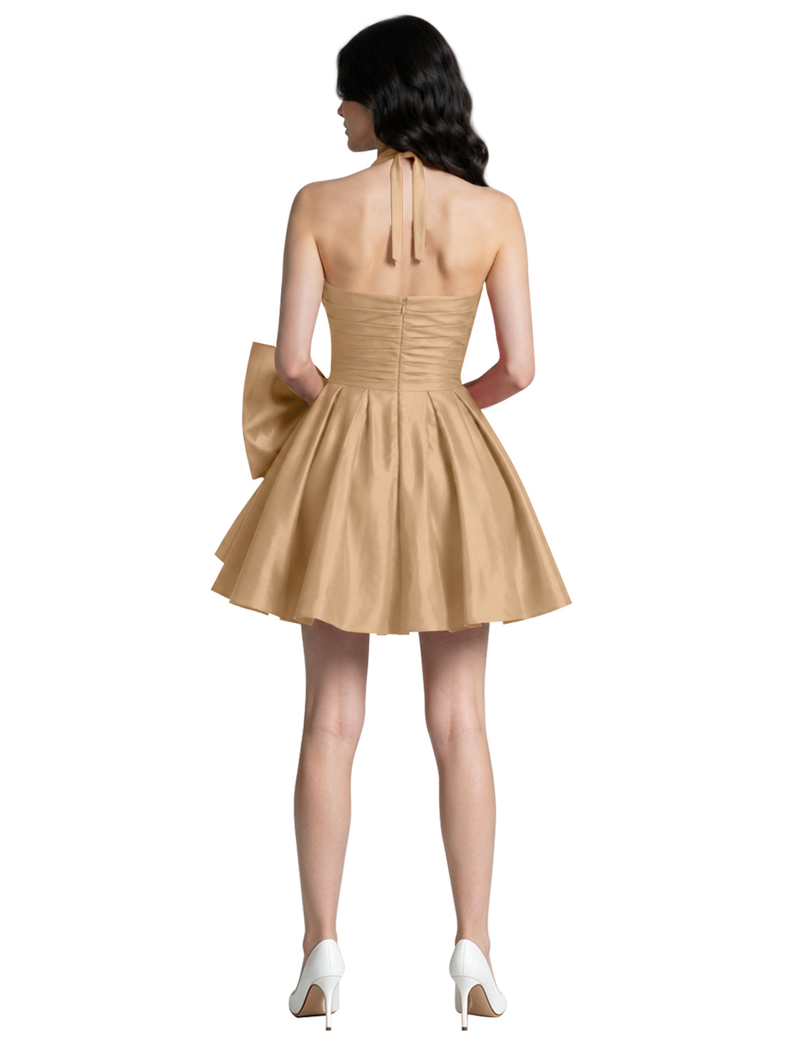 Halter Oversized Bow Mini Dress 