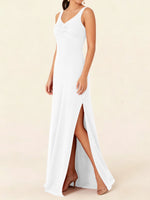 Chiffon Bridesmaid Dress with Slit 