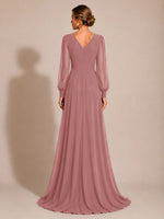 Chiffon Mother of the Bride Dress with Long Sleeves 
