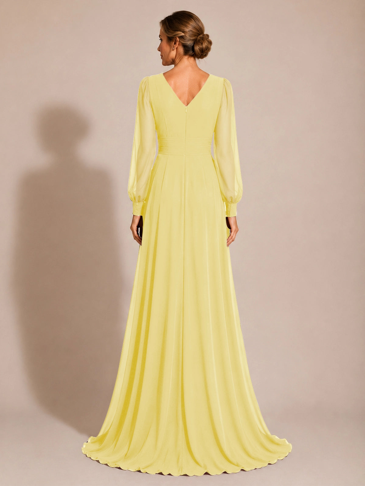 Chiffon Mother of the Bride Dress with Long Sleeves 