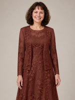 A-line Mother of the Bride Dress with Lace 