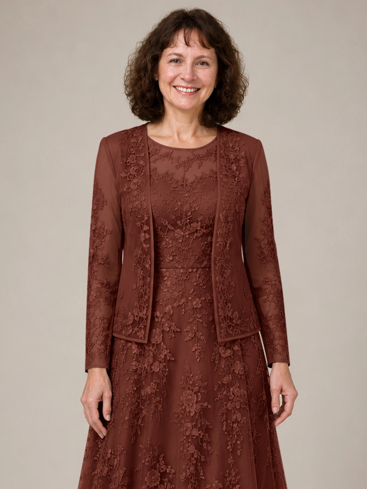 A-line Mother of the Bride Dress with Lace 