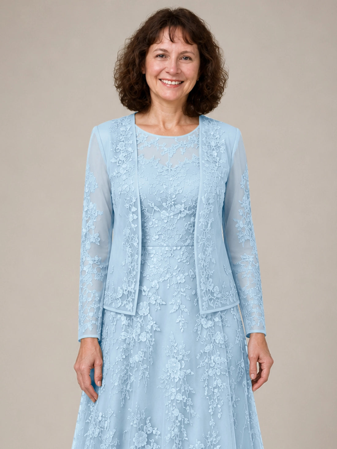 A-line Mother of the Bride Dress with Lace 