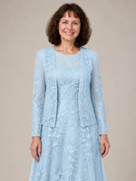 A-line Mother of the Bride Dress with Lace 