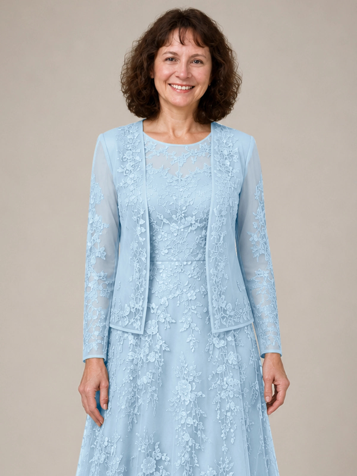 A-line Mother of the Bride Dress with Lace 