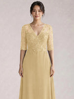 Lace Mother of the Bride Dress with Half Sleeves