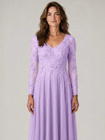 A-line Mother of the Bride Dress with Appliques
