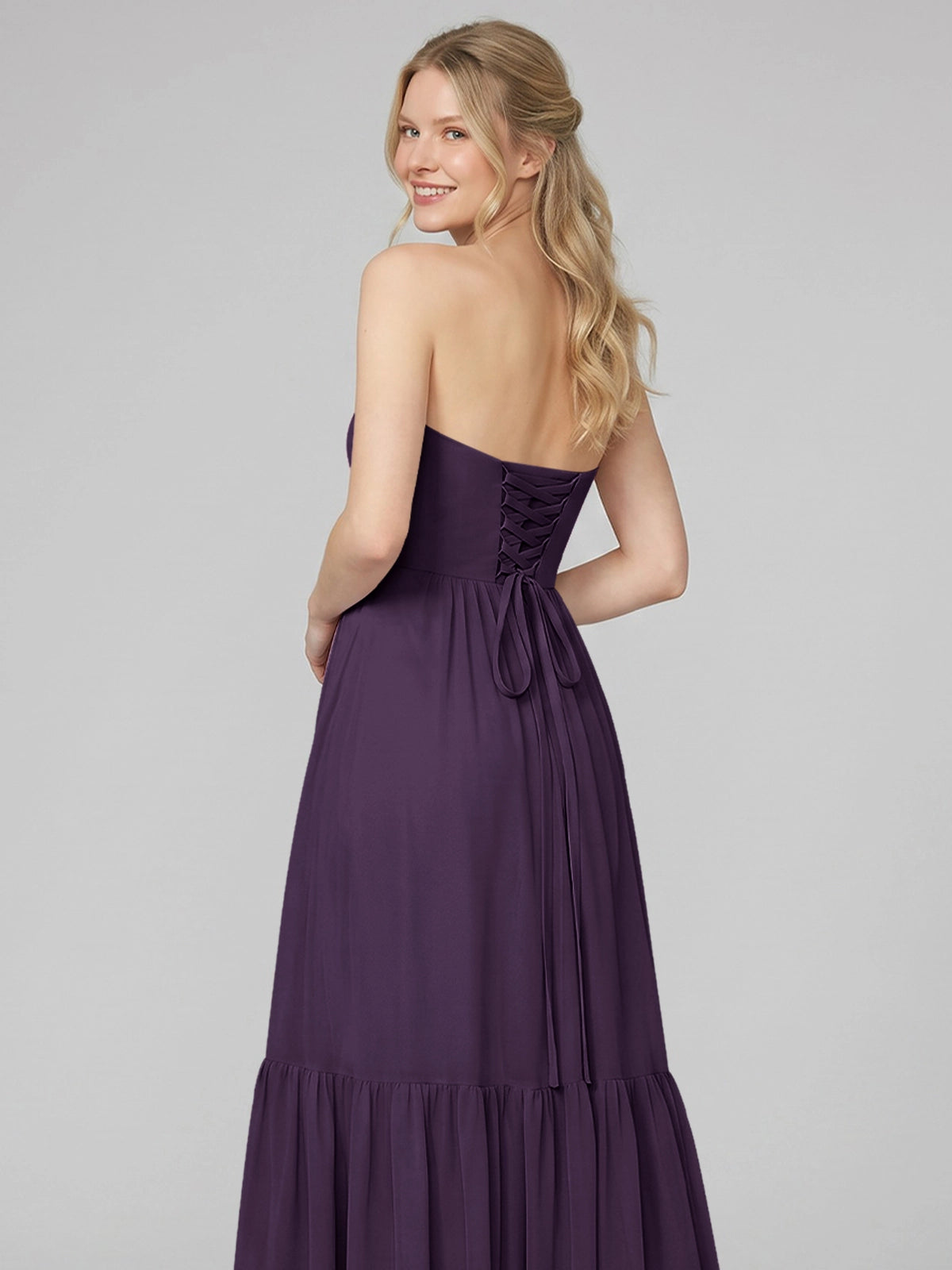 Strapless Bridesmaid Dress with Slit 