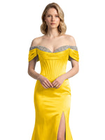Corset Beaded Trumpet Prom Dress 