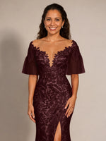 Mermaid Mother of the Bride Dress with V-neck 