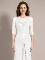Lace Mother of the Bride Dress with Applique 
