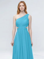 One-Shoulder Side Cut-Out Bridesmaid Dress 