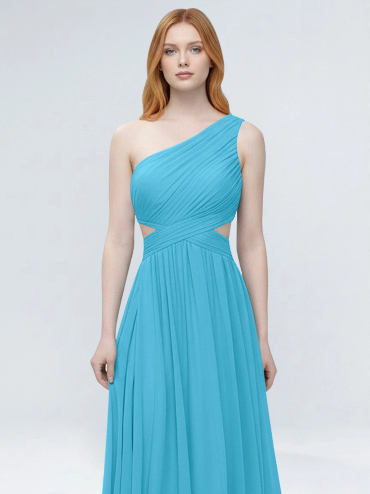 One-Shoulder Side Cut-Out Bridesmaid Dress 