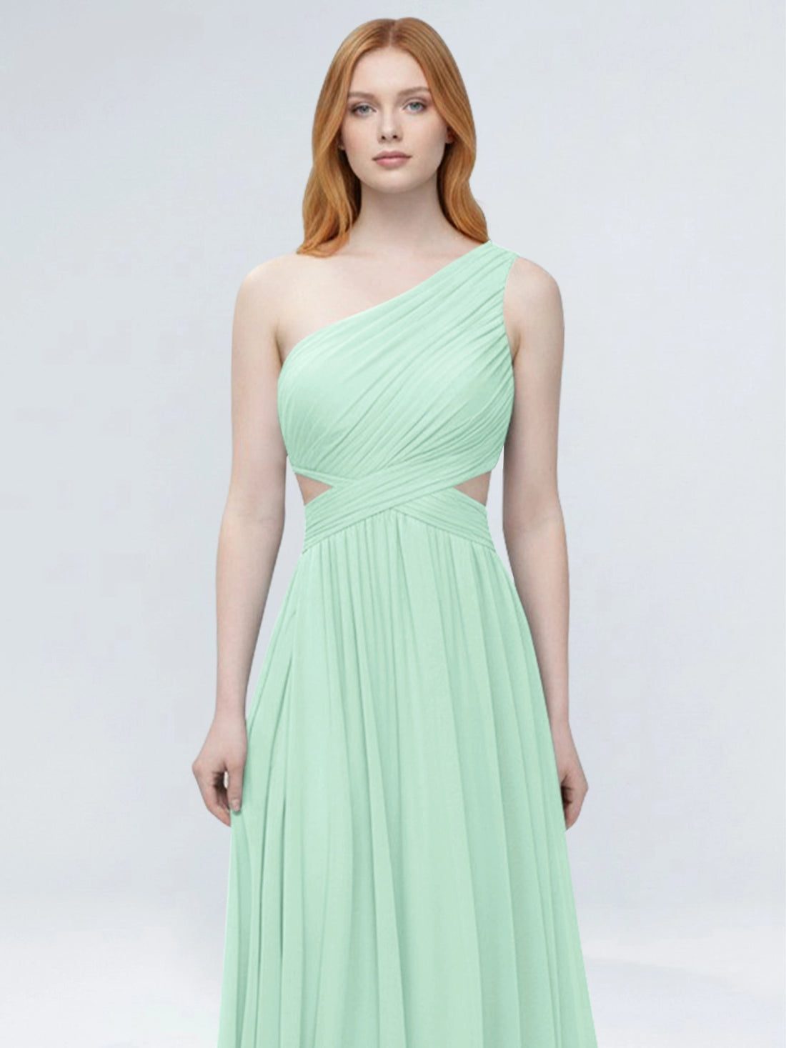 One-Shoulder Side Cut-Out Bridesmaid Dress 