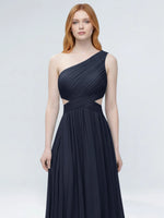 One-Shoulder Side Cut-Out Bridesmaid Dress 