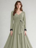 Stretch Satin Mother of the Bride Dress with Crystal