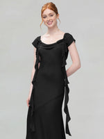 Flowy Ruffle Sheath Bridesmaid Dress 