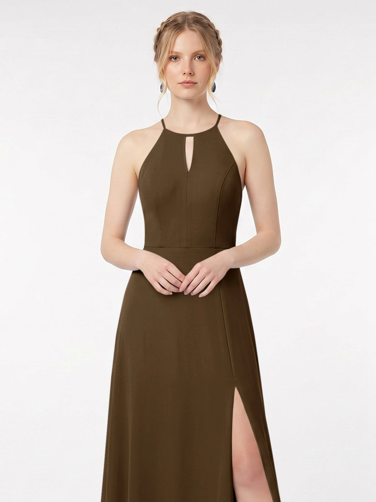 Chiffon Bridesmaid Dress with Halter 