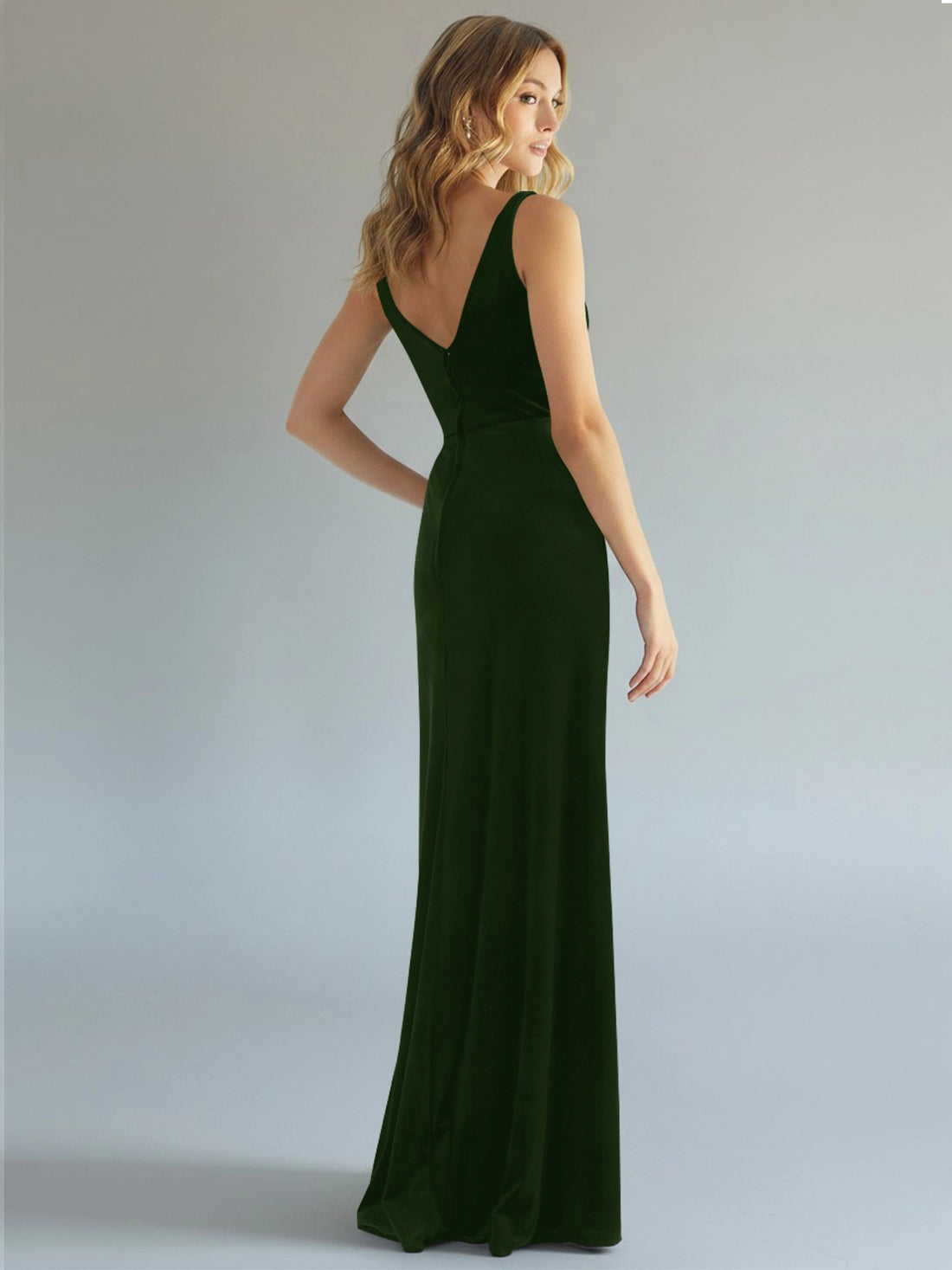 Velvet Bridesmaid Dress with Slit 