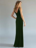 Velvet Bridesmaid Dress with Slit 