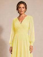 Chiffon Mother of the Bride Dress with Long Sleeves 