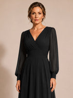 Chiffon Mother of the Bride Dress with Long Sleeves 