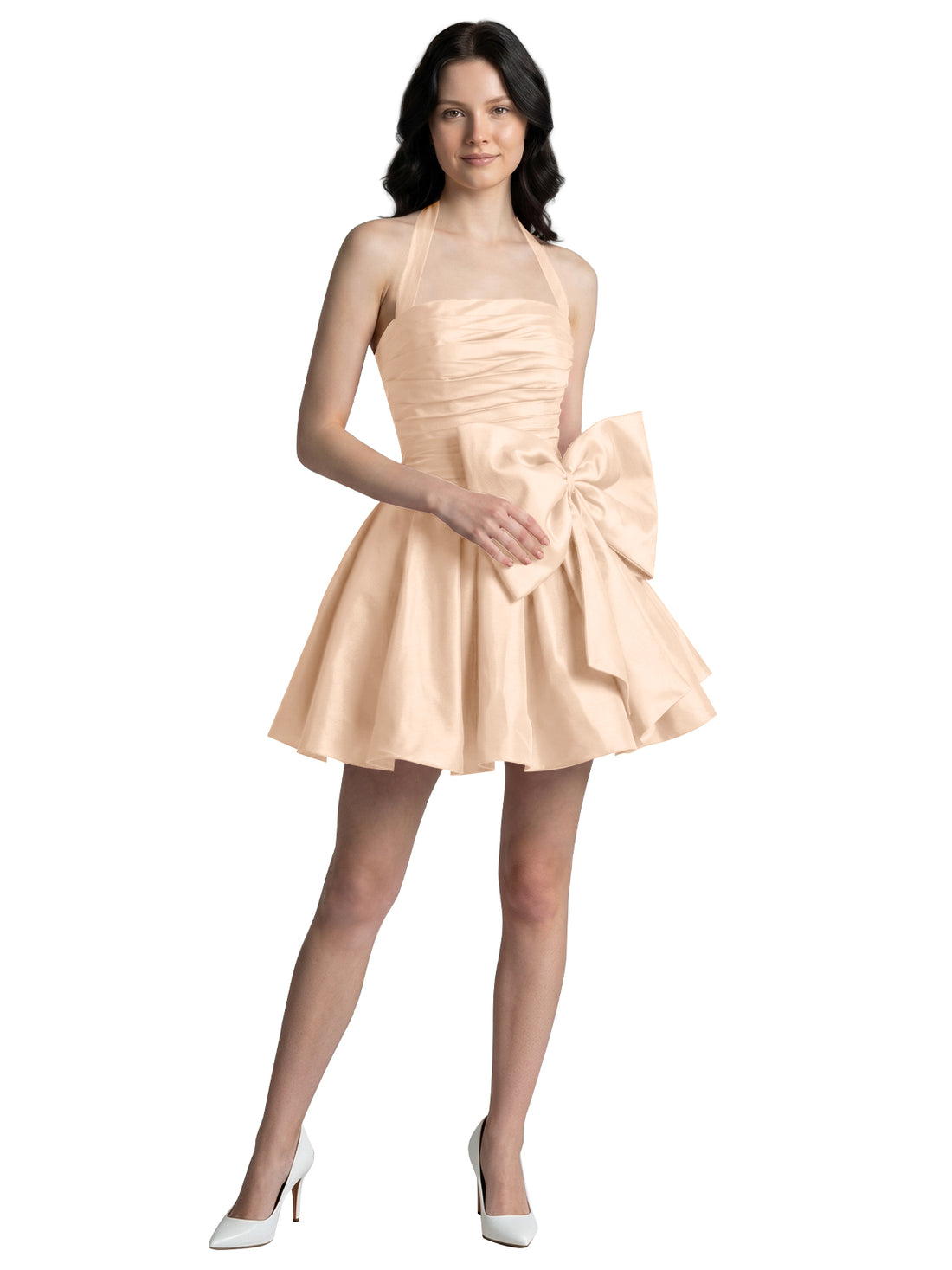 Halter Oversized Bow Mini Dress 