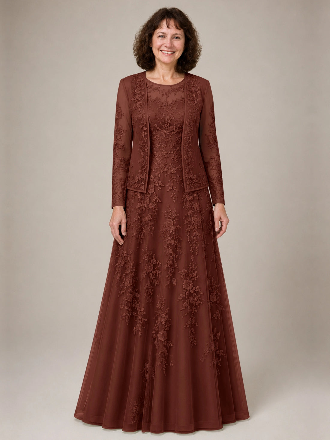 A-line Mother of the Bride Dress with Lace 