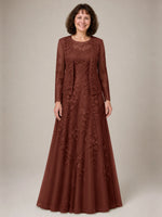 A-line Mother of the Bride Dress with Lace 