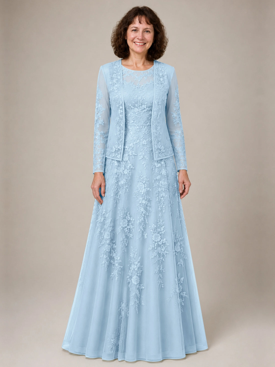 A-line Mother of the Bride Dress with Lace 