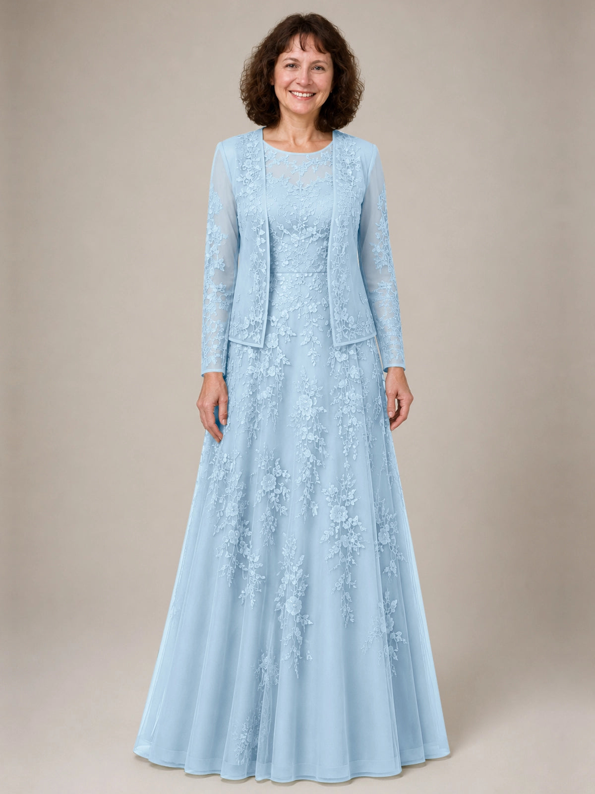 A-line Mother of the Bride Dress with Lace 