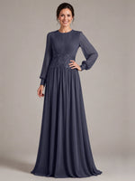 Chiffon Mother of the Bride Dress with Jewel Neckline 