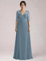 Lace Mother of the Bride Dress with Half Sleeves