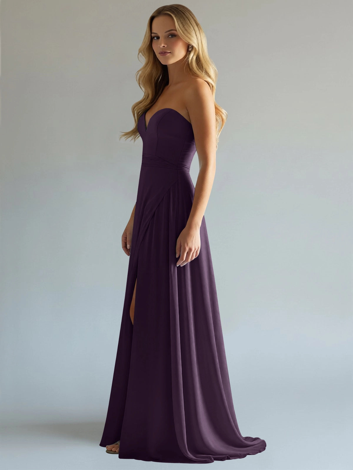 Sweetheart Bridesmaid Dress with Slit 