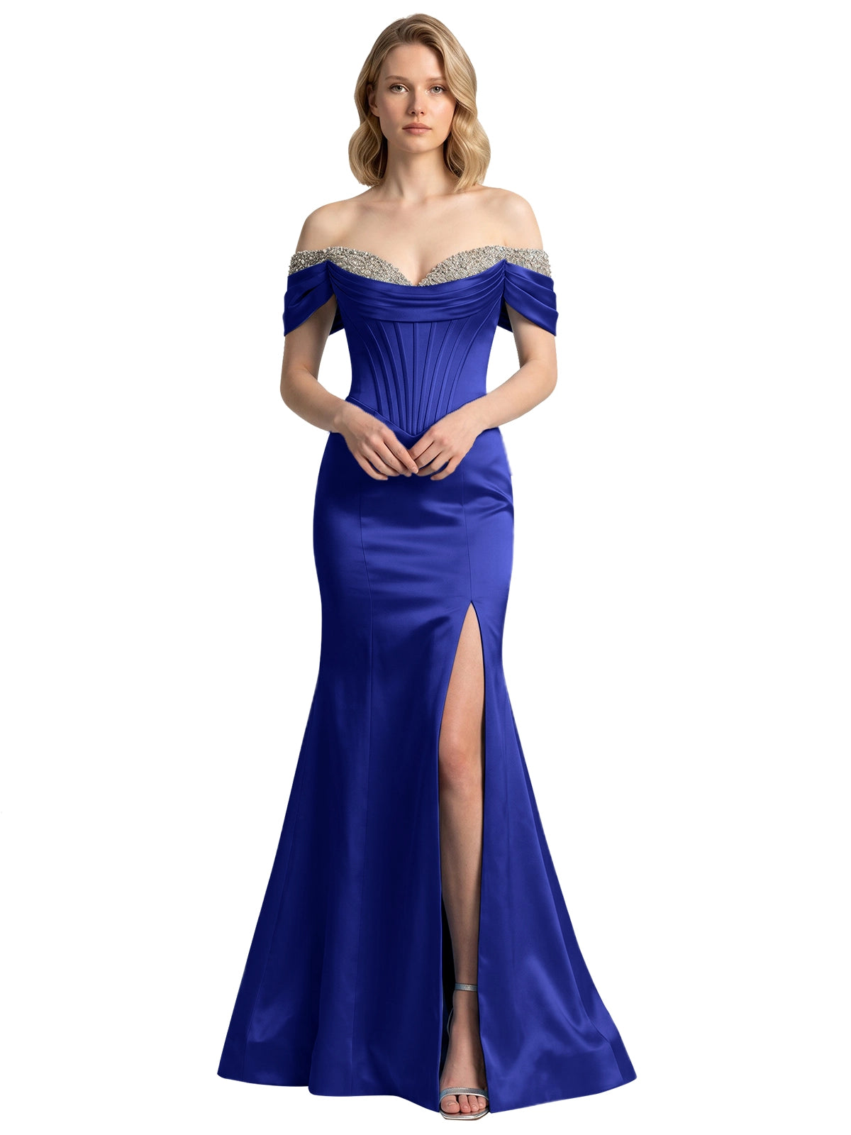 Corset Beaded Trumpet Prom Dress 