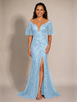 Mermaid Mother of the Bride Dress with V-neck 