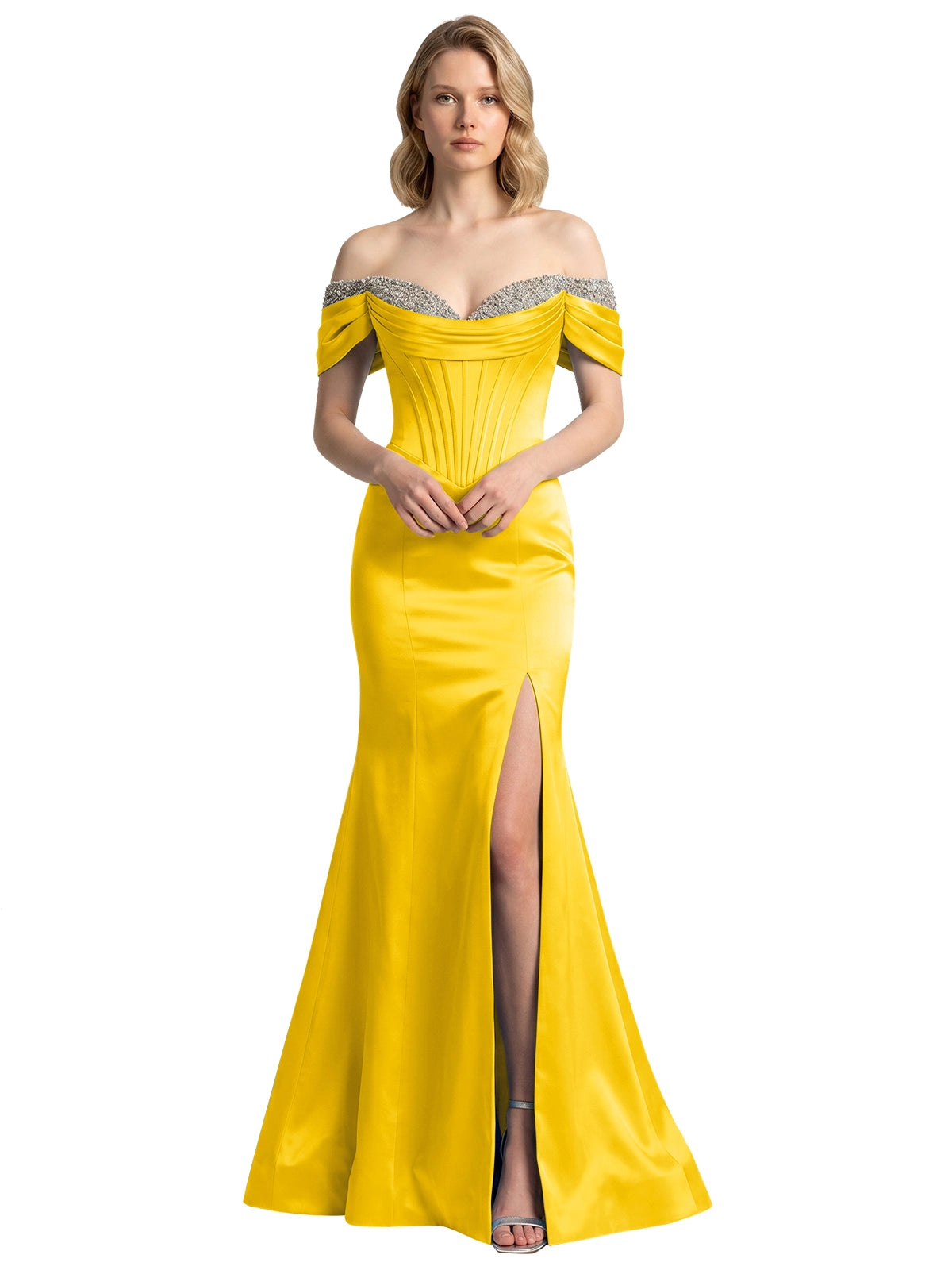 Corset Beaded Trumpet Prom Dress 
