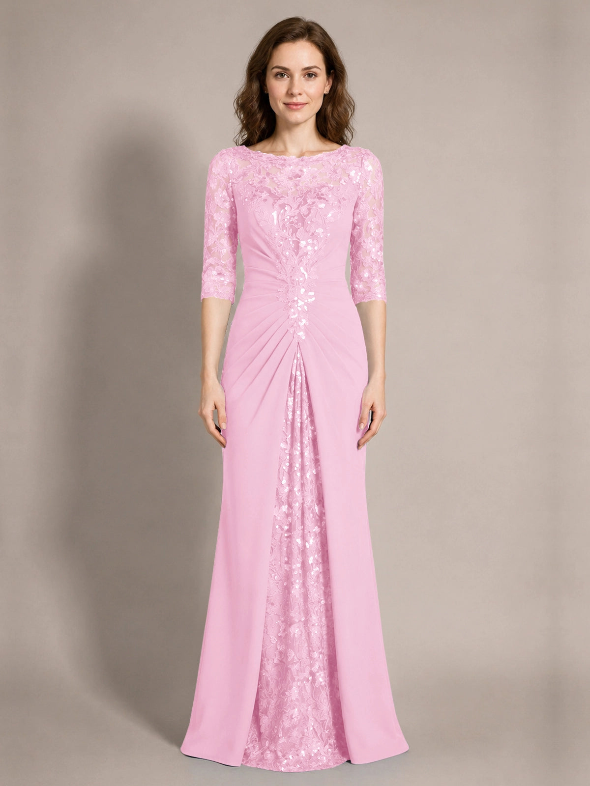 Lace Mother of the Bride Dress with Applique 