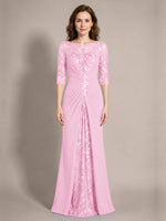Lace Mother of the Bride Dress with Applique 