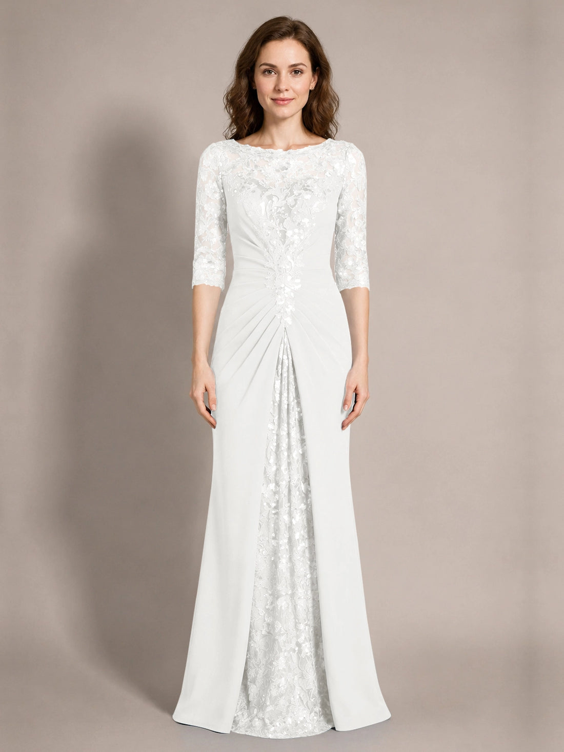 Lace Mother of the Bride Dress with Applique 