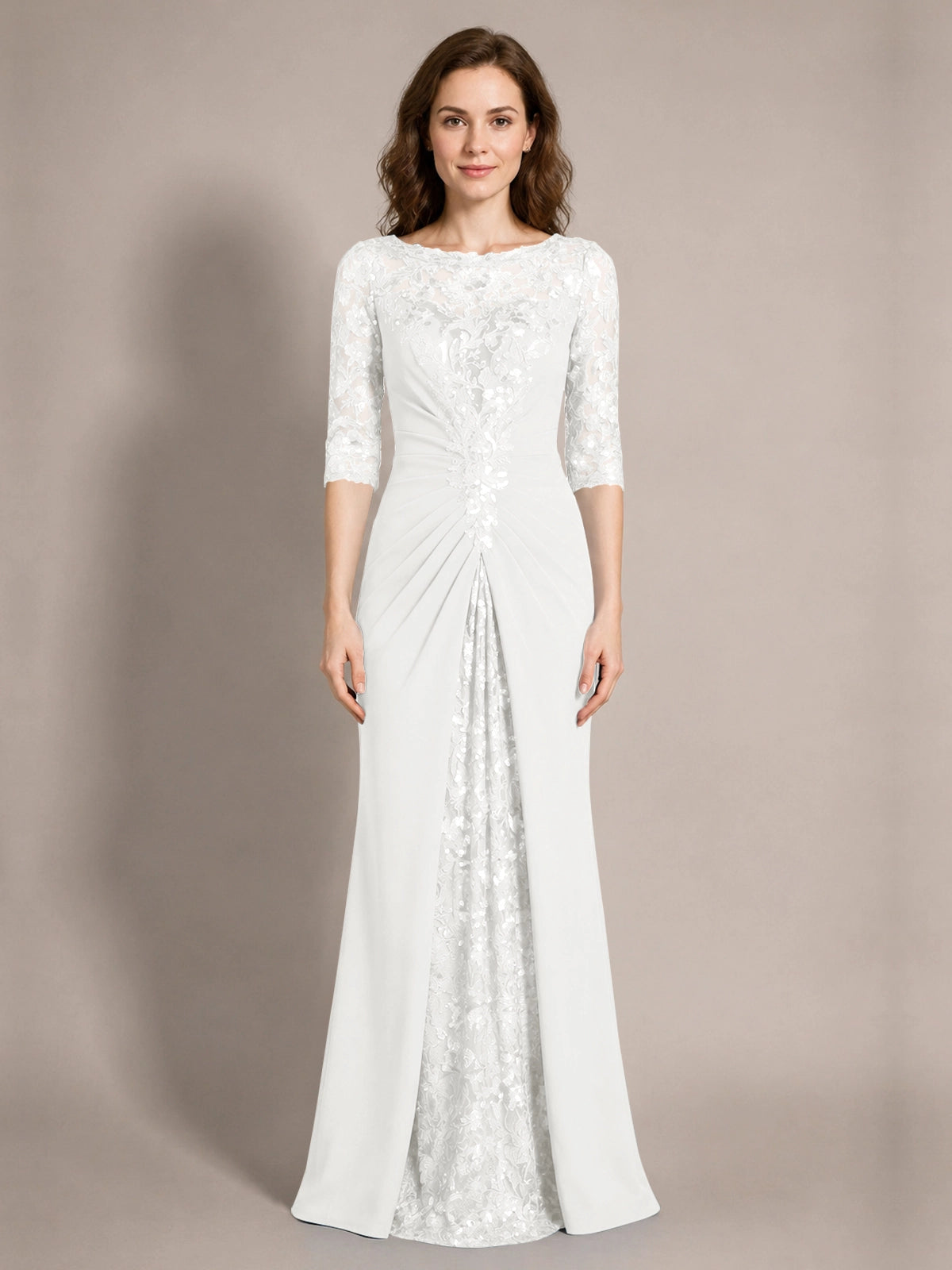 Lace Mother of the Bride Dress with Applique 