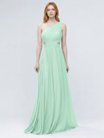 One-Shoulder Side Cut-Out Bridesmaid Dress 