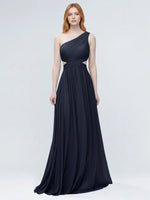 One-Shoulder Side Cut-Out Bridesmaid Dress 