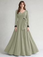 Stretch Satin Mother of the Bride Dress with Crystal