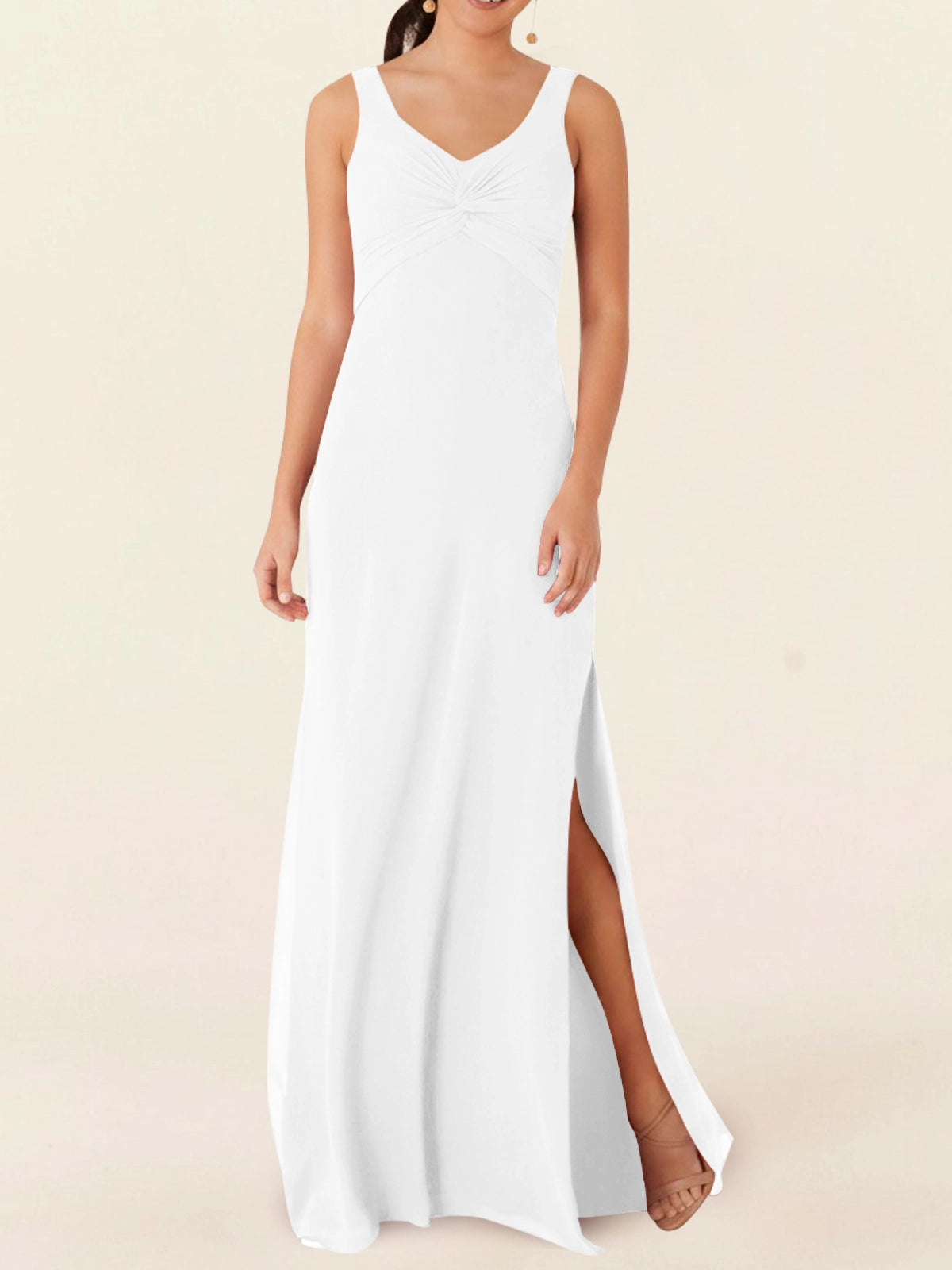 Chiffon Bridesmaid Dress with Slit 