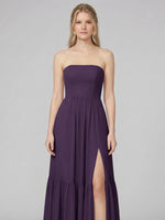Strapless Bridesmaid Dress with Slit 