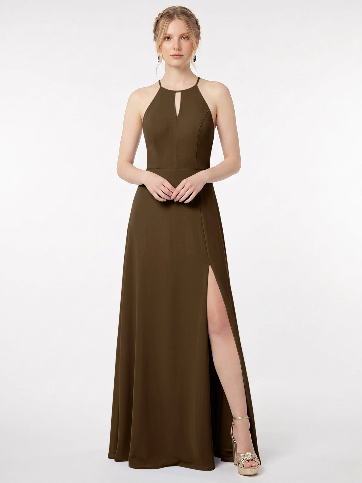Chiffon Bridesmaid Dress with Halter 