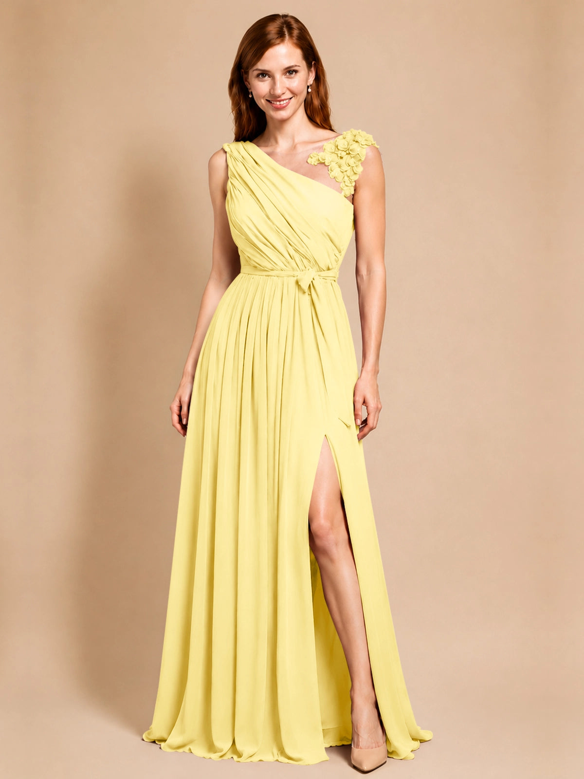 Chiffon Prom Dress with Appliques